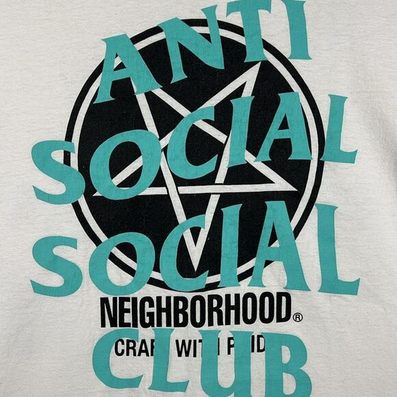 🔥 ANTI SOCIAL SOCIAL CLUB X NEIGHBORHOOD WHITE 'FILTH FURY' T-SHIRT Sz XL - EUC - Picture 5 of 8